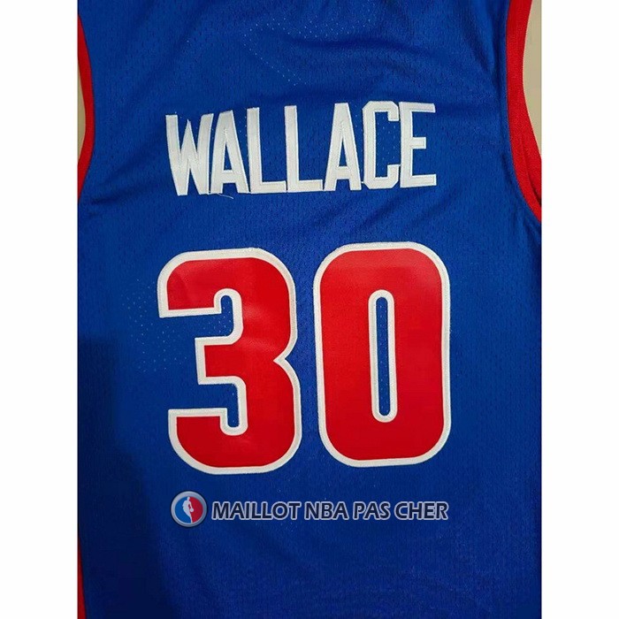 Maillot Detroit Pistons Rasheed Wallace NO 30 Mitchell & Ness 2003-04 Bleu